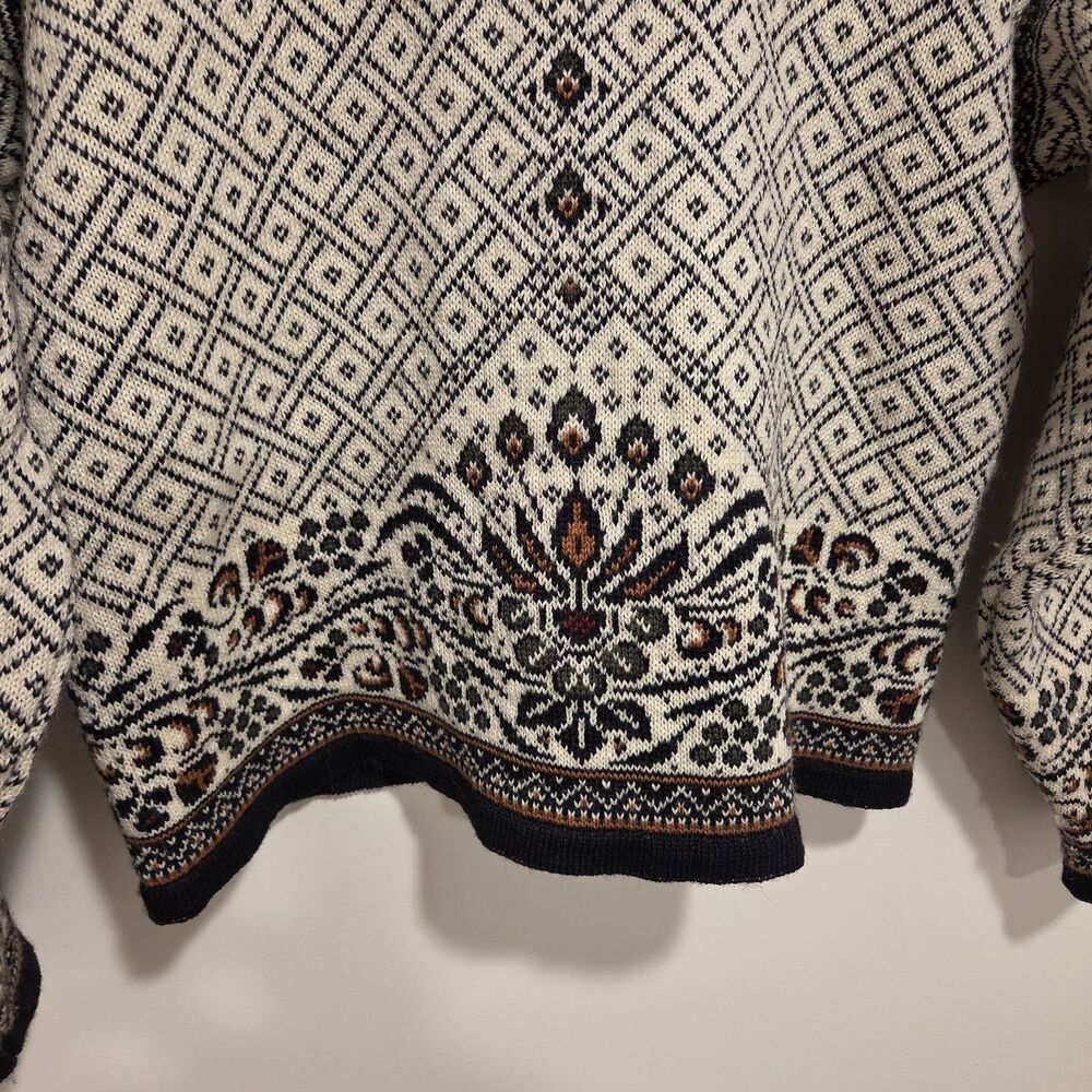 DALE OF NORWAY Fair Isle Knit Wool Cardigan Sweater Medium Nordic Vintage Multi - Picture 12 of 13